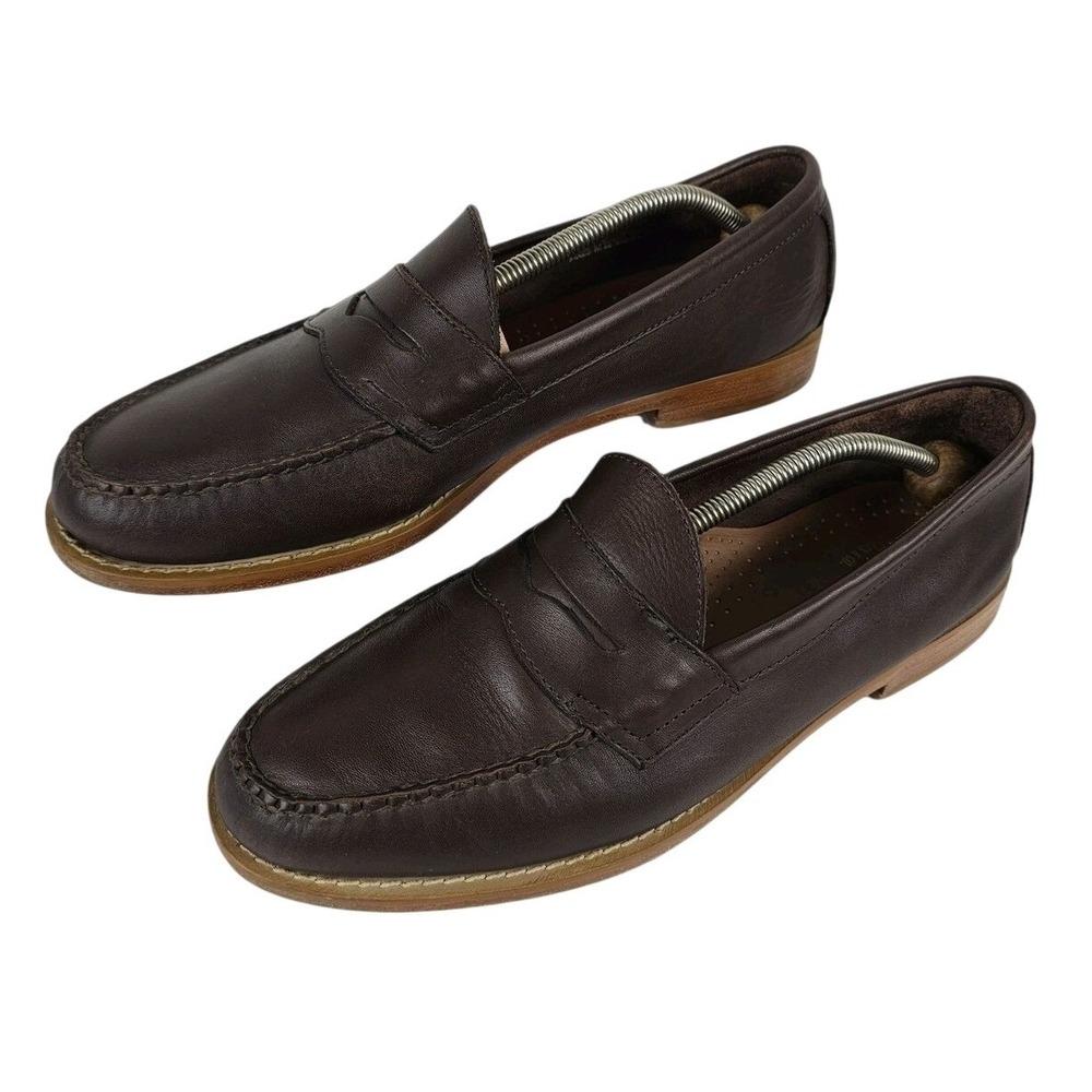 GH Bass Logan Weejuns Loafers/Shoes Men's 10.5D Brown Handcrafted Leather